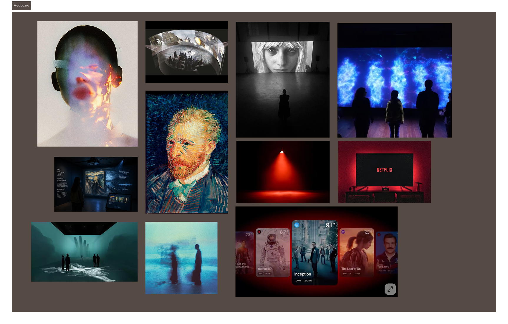 moodboard der viser ideen med vores projekt